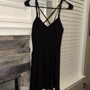 Lulu's Black Strappy Mini Dress